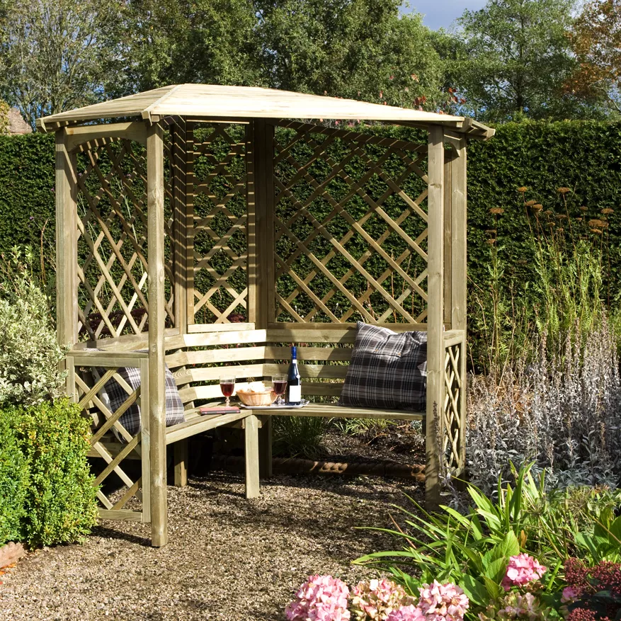 Garden World Shop -Garden World Shop blooma chiltern corner arbour h 2100mm w 1580mm d 1580mm assembly service included5397007111781 01i bq